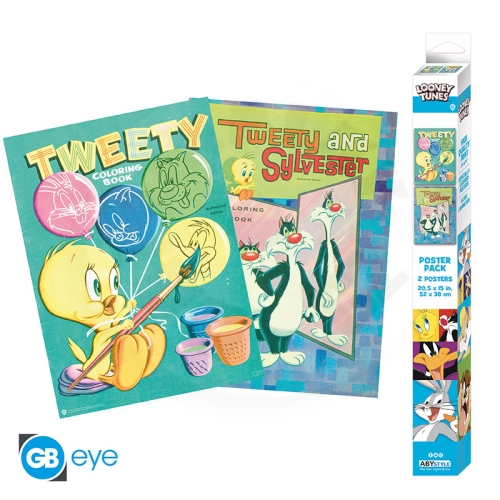 LOONEY TUNES - Set 2 Posters Chibi 52x38 - Tweety and Sylevester_(1)