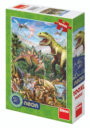 Puzzle Svítící svět dinosaurů 100 xl dílků neon_(1)