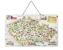 Woody Magnetická mapa ČR s obrázky a společenská hra, 3 v 1