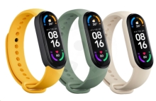 Xiaomi Mi Band 5/6 náhradní pásky tripack - žlutá, zelená, béžová