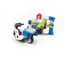 Sluban Metropolis M38-B1217D Převlečený bandita v autě a policista na motorce