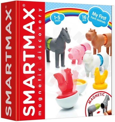 SmartMax magnetická stavebnice - Moje první zvířátka z farmy - 16 ks