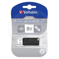 Verbatim USB flash disk, USB 2.0, 8GB, PinStripe, Store N Go