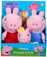 Peppa Pig - Plyšová Peppa, Tomášek a Evie