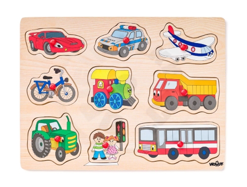 Woody Puzzle na desce - Dopravní prostředky_(1)