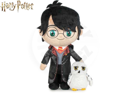 Harry Potter - Harry plyšový 29cm stojící s Hedvikou