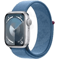 Apple Watch Series 9 GPS 41mm Aluminum Case with Winter Blue Sport Loop Silver
