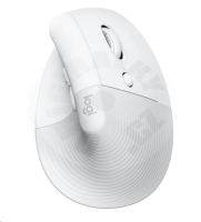 Logitech Lift Vertical bezdrátová ergonomická myš - bílá