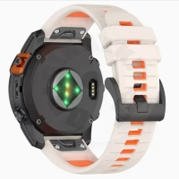 Garmin náhradní řemínek - silikonový - 26mm pro řadu Fénix - oranž/bílá