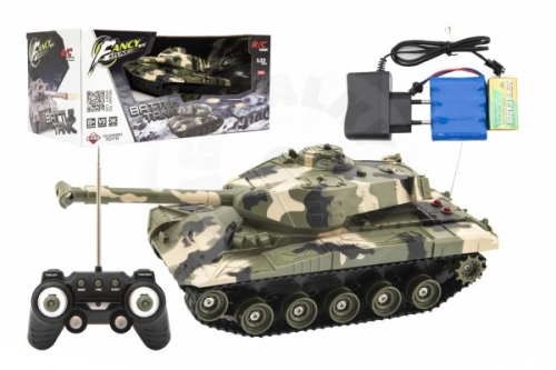Tank RC plast 27cm 27MHz na baterie+dobíjecí pack se zvukem (1)