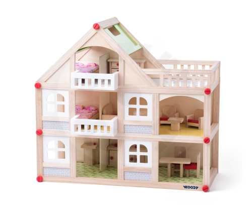 Woody Domeček dvoupatrový s balkonem a příslušentsvím_(1)