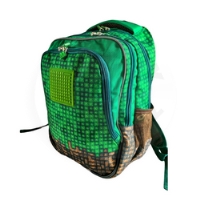 PIXIE CREW Junior batoh, zelená, Mine&amp;Craft 100 pixelů