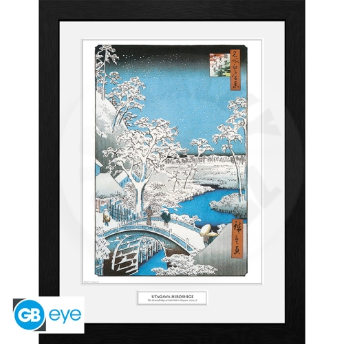 HIROSHIGE - Framed print "The Drum Bridge" (30x40)_(1)