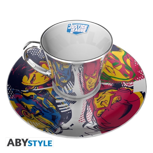 DC COMICS - Mirror mug & plate set - Justice League - 300 ml