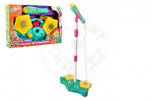 Mikrofon karaoke plast na baterie se světlem