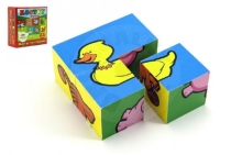 Teddies Kostky kubus čtyřkostka Moje první zvířátka dřevo 4ks