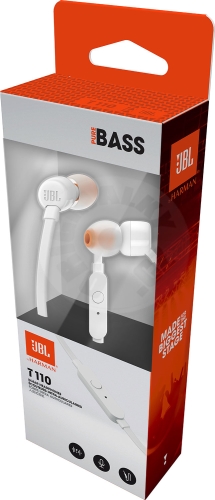 JBL Tune 110 - bílá (sleva viz. popisek) (250308)