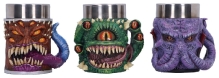 Dungeons &amp; Dragons Set of 3 Mini Tankards Mini Monster 9 cm